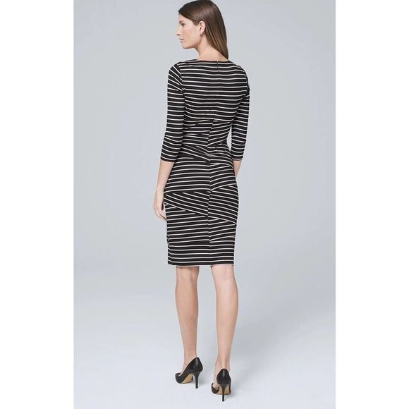 White House Black Market Black and White Striped Mini Dress - Picture 2 of 9